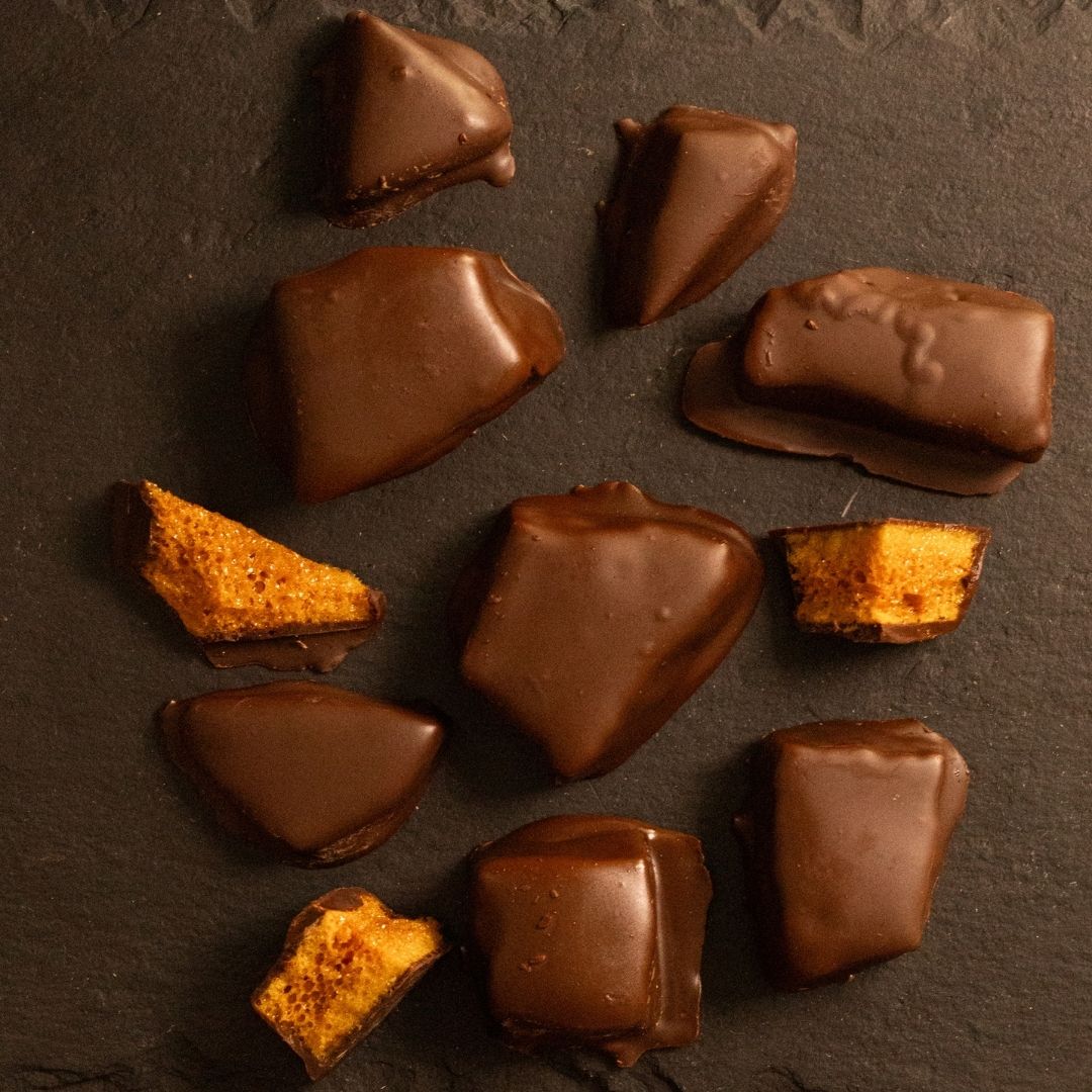 Sponge Candy "Hokey Pokey", Dark Chocolate, Vegan, Gluten Free