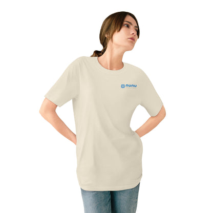 Nunu Logo Organic T-Shirt — Minimal Blue Pattern Tee