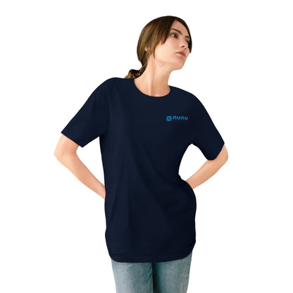 Nunu Logo Organic T-Shirt — Minimal Blue Pattern Tee