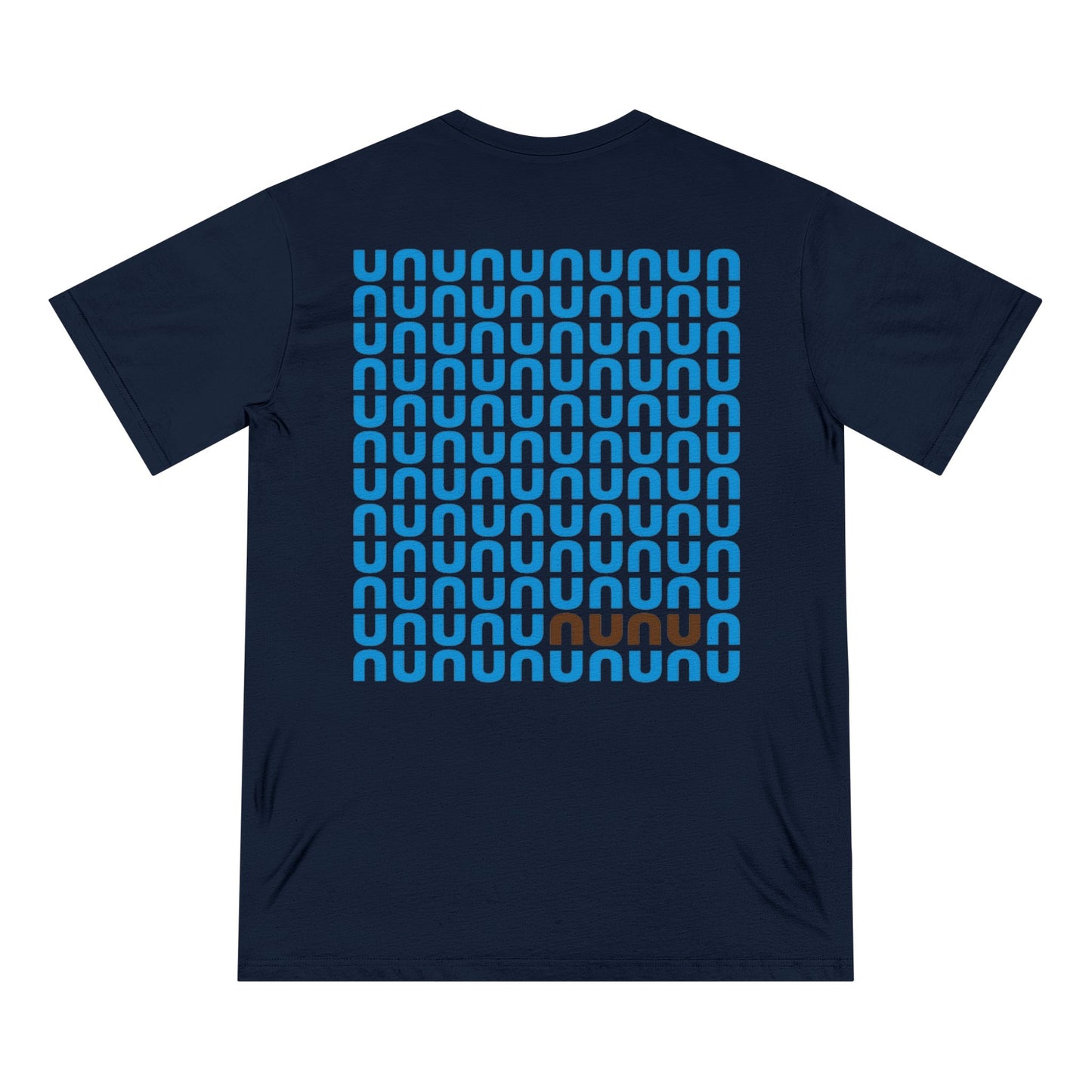 Nunu Logo Organic T-Shirt — Minimal Blue Pattern Tee
