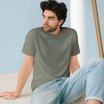 Nunu Logo Organic T-Shirt — Minimal Blue Pattern Tee