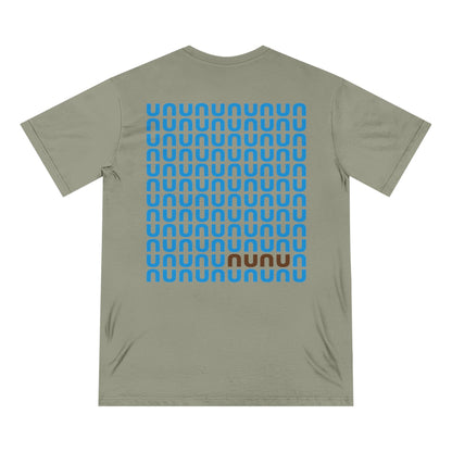 Nunu Logo Organic T-Shirt — Minimal Blue Pattern Tee