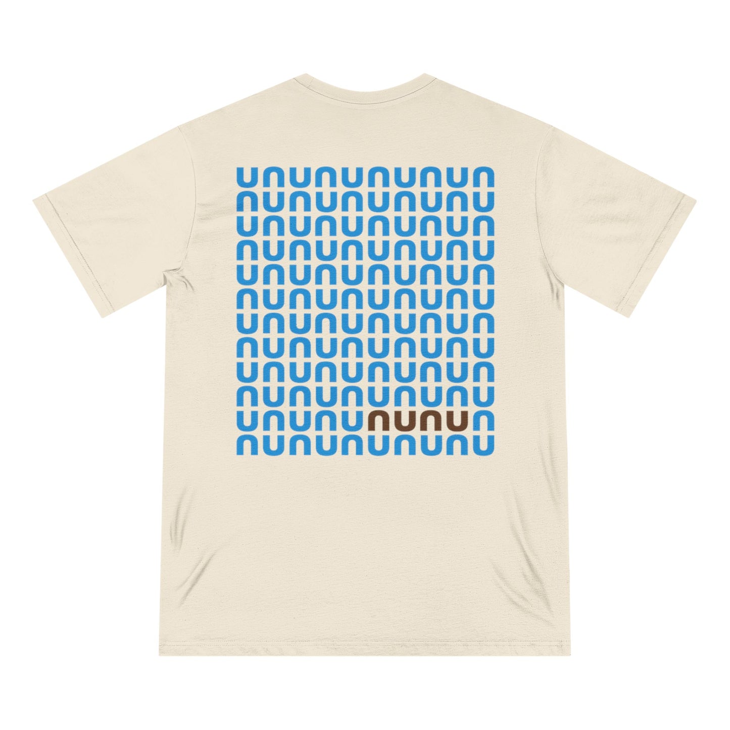 Nunu Logo Organic T-Shirt — Minimal Blue Pattern Tee