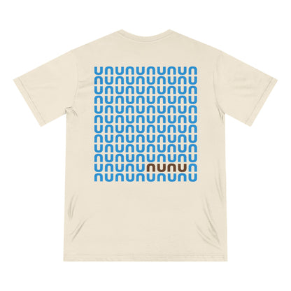 Nunu Logo Organic T-Shirt — Minimal Blue Pattern Tee