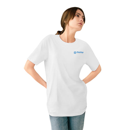 Nunu Logo Organic T-Shirt — Minimal Blue Pattern Tee