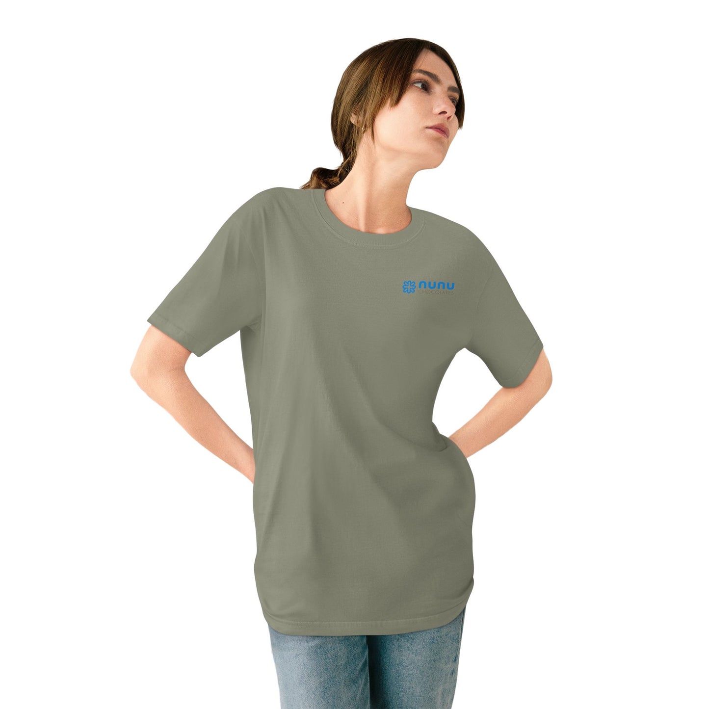 Nunu Logo Organic T-Shirt — Minimal Blue Pattern Tee